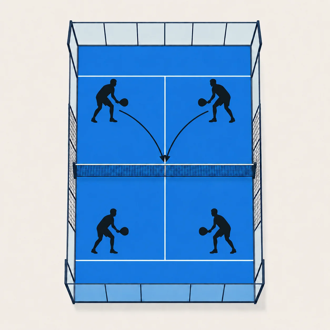 نمودار نمای بالای زمین Padel