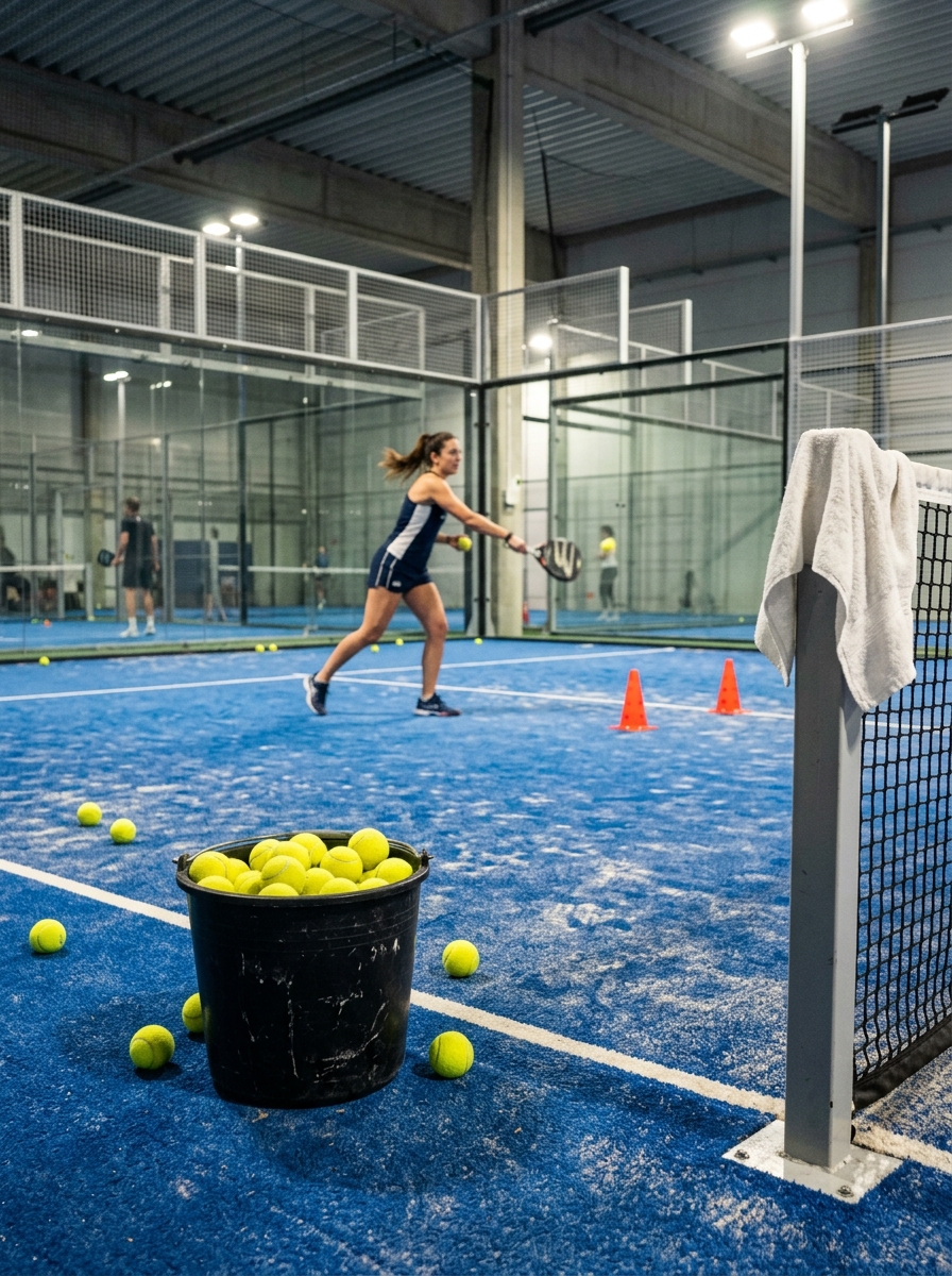 Padel serve practice drills with targets on the court
