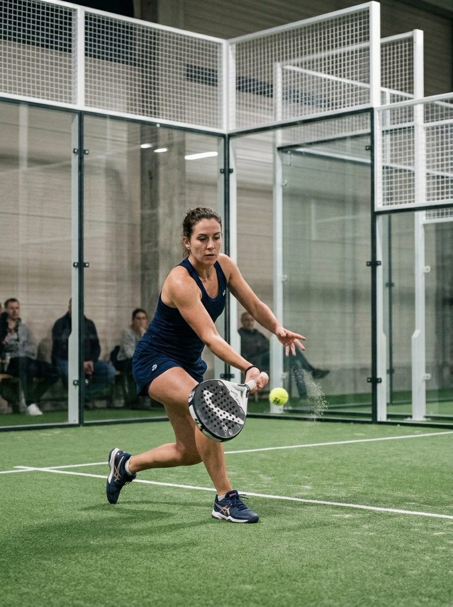 Padel slice serve in action