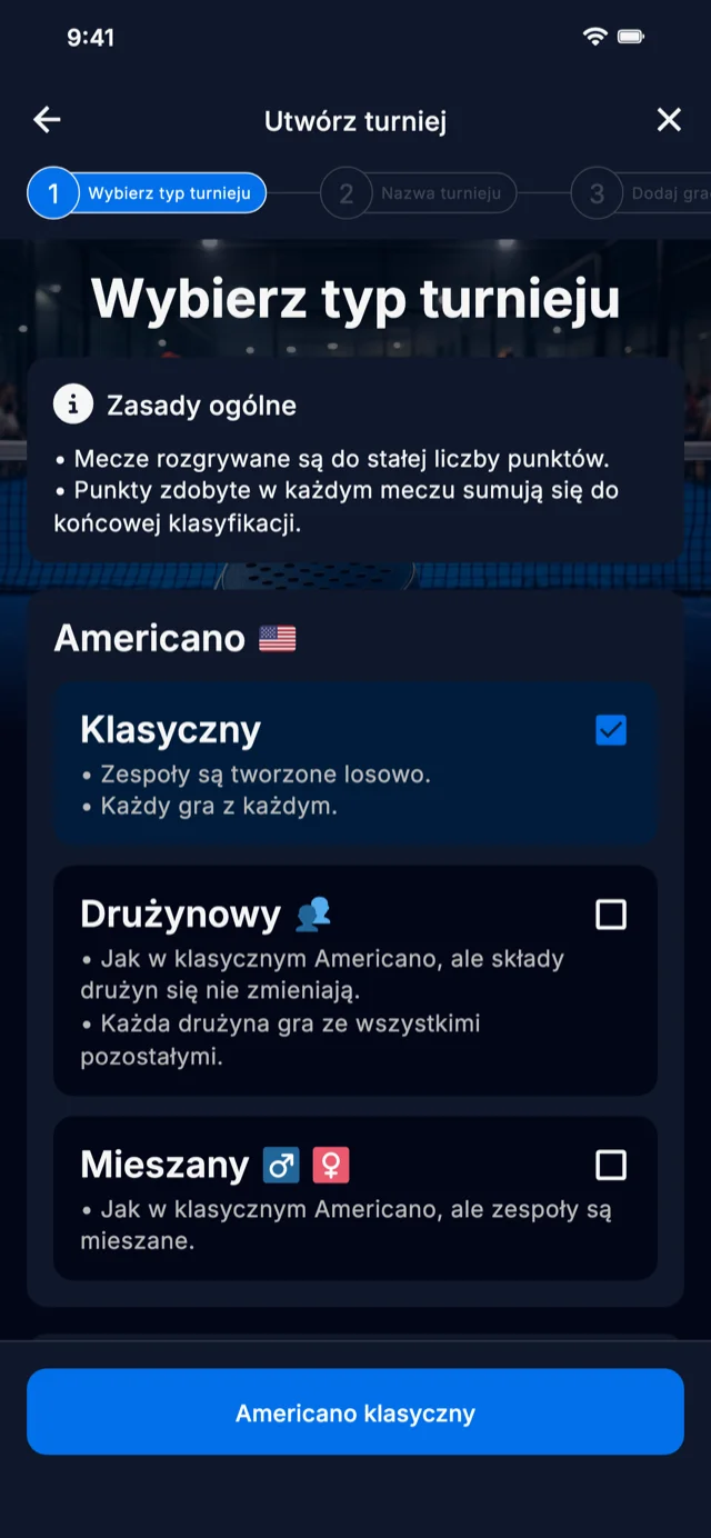 Wybór formatu turnieju padel dla Americano i Mexicano